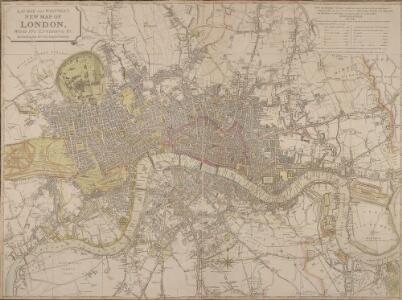 LAURIE and WHITTLE NEW MAP OF LONDON WITH ITS ENVIRONS &C. Including the Recent Improvements