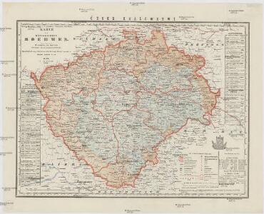 Kreis-, Gerichts-, Völker-, Telegrafen-, Eisenbahn- und Post- Karte des Königreiches Böhmen
