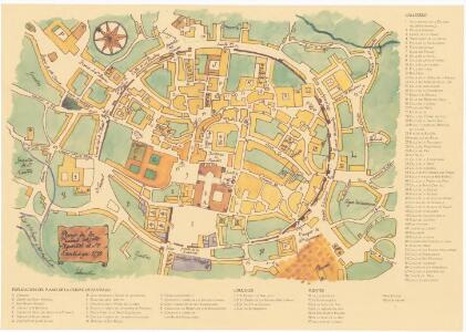 Facsímil: Plano de la Ciudad del Snto. Apostol el Sr. Santiago, 1750: reconstrucció del centre de la ciutat imitant un mapa antic
