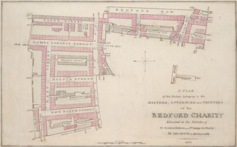 A PLAN of an Estate belonging to the MASTERS,GOVERNORS and TRUSTEES of the BEDFORD CHARITY Situated in the Parishes of St. Andrew Holborn and St. George the Martyr IN THE COUNTY OF MIDDLESEX 1803 29