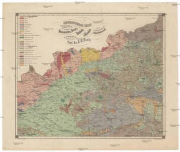 Geognostische Karte der Gegend zwischen Kommotau, Saaz, Raudnitz & Tetschen