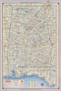 Shell Highway Map of Alabama.
