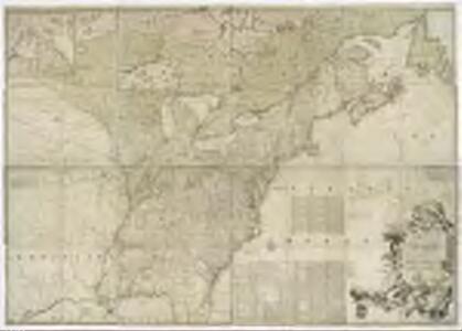 A map of the British and French dominions in North America, with the roads, distances, limits, and extent of the settlements, humbly inscribed to the Right Honourable the Earl of Halifax, and the other Right Honourable the Lords Commissioners for Trade & Plantations / by their Lordships most obliged and very humble servant, Jno. Mitchell; Tho. Kitchin, sculp.