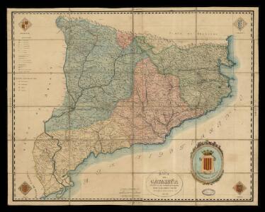 Mapa de Cataluña dividido en sus actuales provincias / por D. Ramon Yndár.  Arreglado nuevamente en 1859