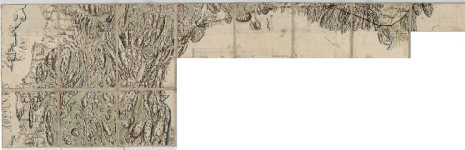 Jegerkorps nr 15: Kart over Høland og Røddenæs, grensetrakten ved Setten, Mjermen og ørjesjøene, søndre del