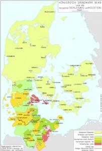 Königreich Dänemark 1648 und die Herzogtümer Schleswig und Holstein