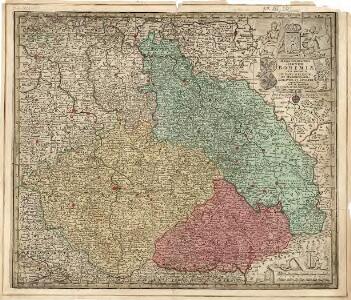 Mappa Geographica Regnum Bohemiae cum adiunctis ducatu Silesiae et Marchionatib. Moraviae et Lusatiae repraesentans