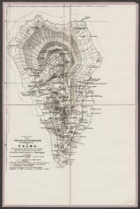 Skizze einer Höhenschichtenkarte des südlichen Teiles von Palma