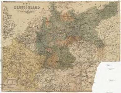 Karte von Deutschland und einem Theile der angrenzenden Länder mit Angabe sämmtlicher Eisenbahnen