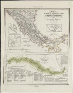 Karte des Isthmus von Nicaragua und Panamá in Mittel-America mit den verschiedenen Canal-Projecten zur Verbindung des Atlantischen u. Stillen Oceans nach J. Baily und den besten Quellen