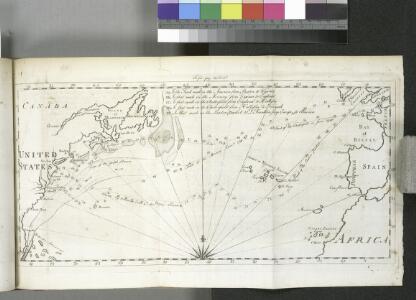 [Map of the North Atlantic Ocean to accompany Jonathan Williams' article on the use of the thermometer in discovering banks, soundings, etc..]; Transactions of the American Philosophical Society.