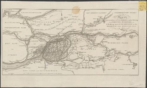 Kaart, behoorende tot de grondbeginselen van het ontwerp der Nieuwe Merwede en de bedijking van de Oude Merwede en den Biesbosch of het Bergsche Veld in 1818