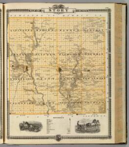 Map of Story County, State of Iowa.