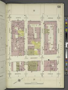Manhattan, V. 5, Plate No. 58 [Map bounded by 8th Ave., West 52nd St., 7th Ave., West 49th St.]
