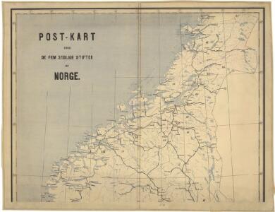 Spesielle kart 8: Postkart over de 5 sydlige Stifter. Nordlig del.