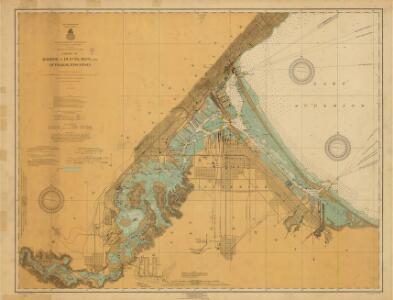 Chart of Harbor at Duluth, Minn. and Superior, Wisconsin / prepared and first issued under the directions of Colonel J.C. Sanford, and Lieut. Colonel Mason M. Patrick, Corps of Engineers, U.S. Army, in 1914-1915. , Second ed. / rev. and published under the direction of F.G. Ray.