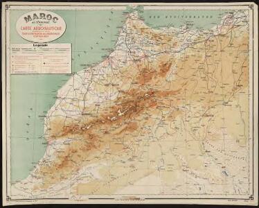 Maroc au 1 500 000e. Carte aéronautique donnant les caps et distances des principaux itinéraires