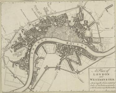 A Plan of LONDON and WESTMINSTER, shewing the Forts erected by order of the Parliament in 1643, and the Desolation by the Fire in 1666