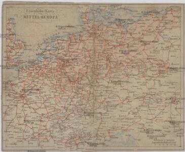 Eisenbahn-Karte von Mittel-Europa