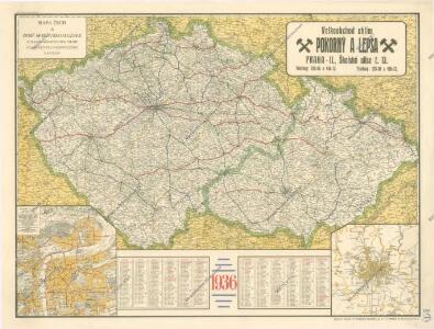 Mapa Čech a země Moravskoslezské s označením státních silnic v barvách dle nejnovějších nařízení