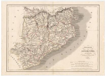 Provincias de Barcelona y Gerona : parte de Cataluña / grabado por R. Alabern y E. Mabon