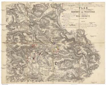 Plan für die Gefechte von Trautenau am 27. Juni und von Neu-Rognitz am 28. Juni 1866