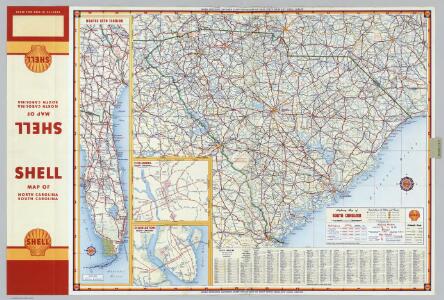 Shell Highway Map of South Carolina.