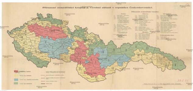 Přirozené zemědělské krajiny a výrobní oblasti v republice Československé