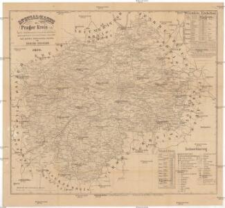 Special-Karte des Prager Kreis resp. politi. Karolinenthaler Verwaltungsbezirkes nach der politischen Eintheilung Böhmens v. Jahre 1868