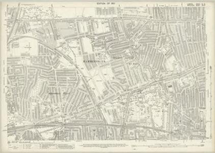 London (1915- Numbered sheets) IV.14 (includes: Acton; Chiswick St Nicholas; Hammersmith) - 25 Inch Map