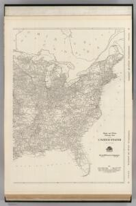 Black and White Mileage Map of the United States (eastern half).