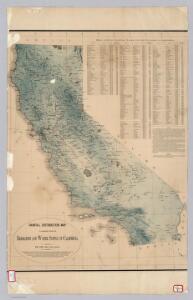 Average Rainfall Distribution in California.