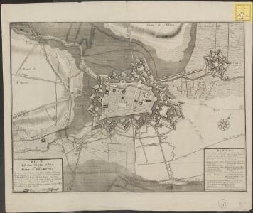 Plan de la ville d'Air et du Fort St. Francois et de ses trois attaques dans l'estat qu'elle estoit quand elle fut assiegée par les Hauts Alliés sous le commandement de S. A. S. Monseig. le Prince d'Anhalt Dessau l'an 1710 ayant été investie le 6me du [...]