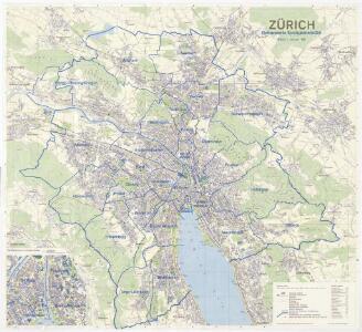 Reformierte Kirchgemeinden auf dem Gebiet der Stadt Zürich am 01.01.1964; Übersichtsplan