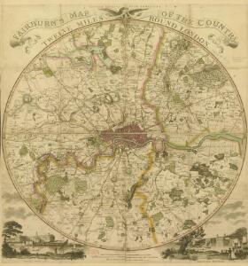 Fairburn’s Map of the Country twelve miles round London. Second Edition