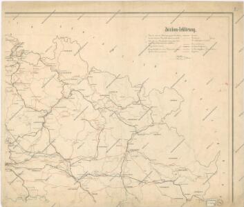 Übersichtskarte der Aerarialstrassen, Eisenbahnen, dann der floss... in Böhmen