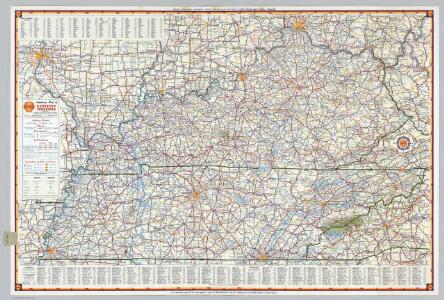 Shell Highway Map of Kentucky, Tennessee.
