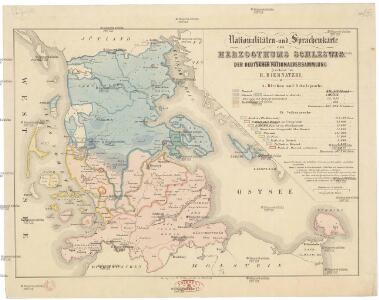 Nationalitäten- und Sprachenkarte des Herzogthums Schleswig