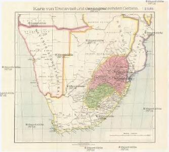 Karte von Transvaal und der angrenzenden Gebiete
