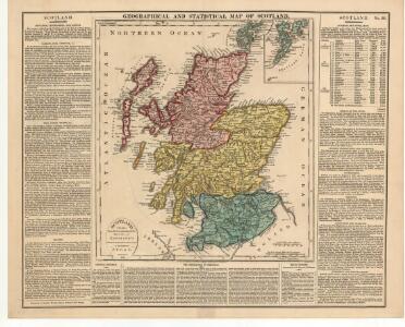 Geographical and statistical map of Scotland.