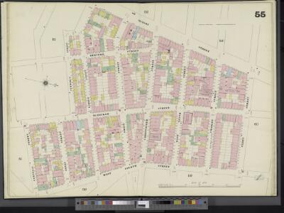 Manhattan, V. 3, Double Page Plate No. 55 [Map bounded by Hudson St., Perry St., W. 4th St., Cornelia St., Commerce St.]