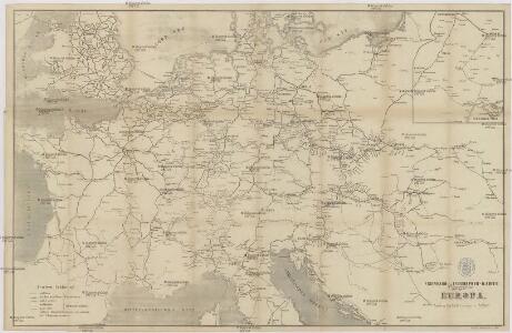 Eisenbahn und Telegraphen-Karte von Europa
