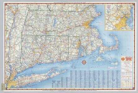 Shell Highway Map of Massachusetts, Connecticut, Rhode Island.