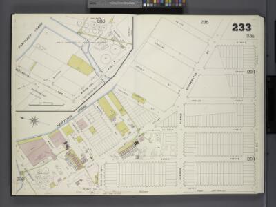 Brooklyn, V. 9, Double Page Plate No. 233 [Map bounded by New Town Creek, Nassau Ave., Sutton St., Vail St.]