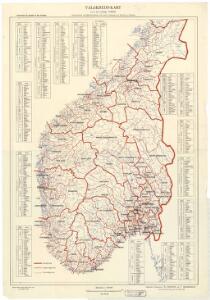 Spesielle kart 78:  Valgkredskart over det sydlige Norge visende Herreds og Valgkredsinddeling...
