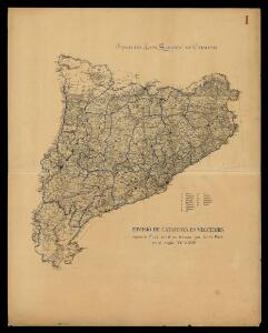 Divisió de Catalunya en vegueries segons el mapa editat en fracès per en G. Walk en el segle XVII ó XVIII