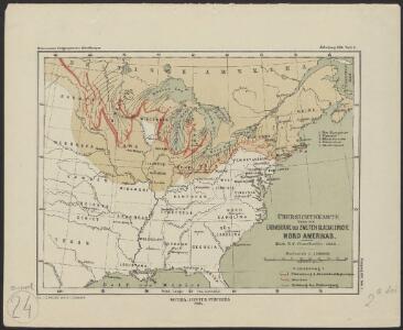 Übersichtskarte über die Endmoräne der zweiten Glacialepoche Nord Amerikas nach T. C. Chamberlin 1882