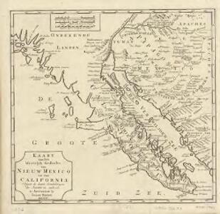 Kaart van het Westelyk Gedeelte van Nieuw Mexico en van California : volgens de laatste ontdekkingen der Jesuiten en anderen