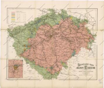 Národnostní mapa Království Českého na základě sčítání lidu z roku 1880