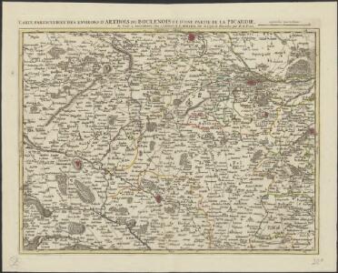 Carte particuliere des environs d'Arthois du Boulenois et d'une partie de la Picardie